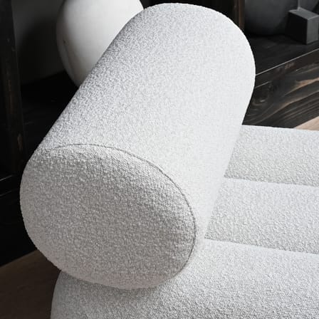 Fauteuil rembourré Foku blanc / Tissu bouclé - 101 COPENHAGEN