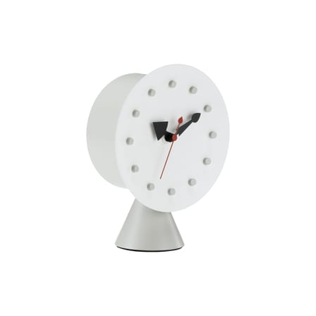 Horloge à poser Desk Clock - Cone Base Clock métal blanc / By George Nelson, 1947-1953 - Vitra
