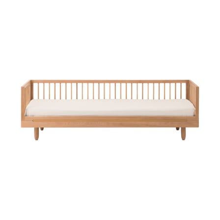 Letto 1 persona Pure legno naturale / Panca - 92 x 207 cm - 3 Montanti con barre - NOBODINOZ