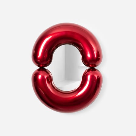 Miroir mural Zodiac Bumper Small céramique rouge / L 55 x H 70 cm - Jean-Baptiste Fastrez, 2020 - Moustache