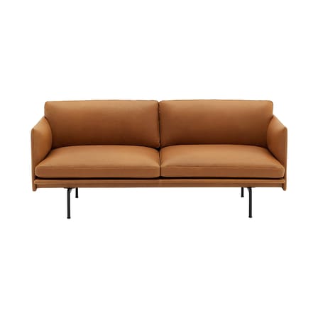 Sofa 2 Sitzer Outline leder braun / L 170 cm - Leder - Muuto