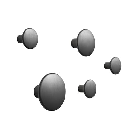 Set de 5 patères The Dots Métal / Différents diamètres - Muuto