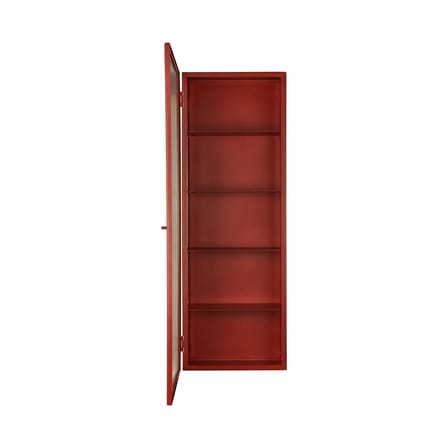 Rangement mural Haze métal rouge / L 35 x H 100 cm - Verre cannelé - Ferm Living
