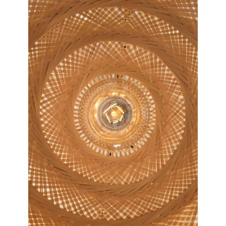 Suspension Palawan fibre végétale beige bois naturel / Bambou - Ø 60 cm - GOOD&MOJO