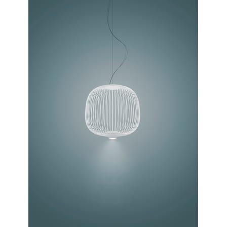 Suspension Spokes 2 piccola My Light métal blanc / LED - Bluetooth / Ø 34 x H 35 cm - Foscarini