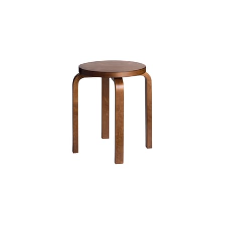Tabouret empilable E 60 bois marron / Alvar Aalto, 1933 - 4 pieds - ARTEK