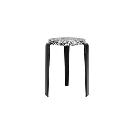 Tabouret empilable Lou métal noir / Plastique recyclé Macchiato - H 45 cm - TIPTOE