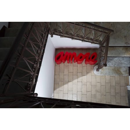 Banc Amore plastique rouge /  L 145 cm - Slide