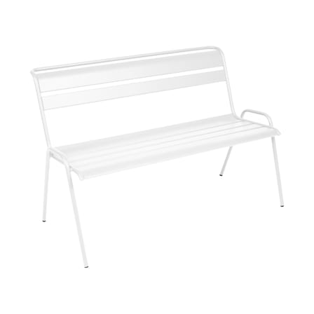 Banc avec dossier Monceau métal blanc / 2 à 3 places - L 116 cm - Fermob