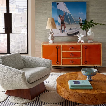 Buffet Wellington bois orange / L 162.5 x H 79 cm - Jonathan Adler