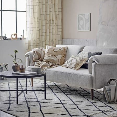 Canapé droit Chesham tissu blanc / 3 places - L 200 cm - Bloomingville