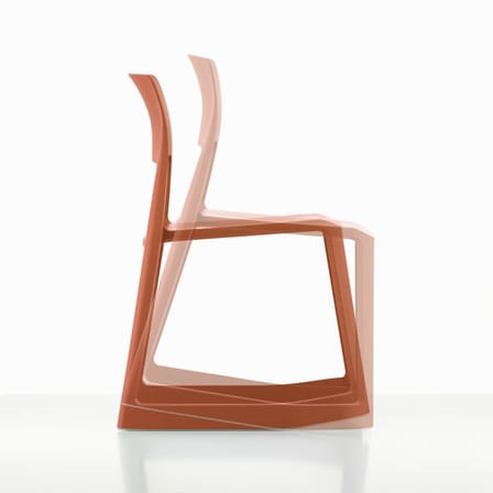 Chaise design métal & PVC coloris orange (lot de 2) Rotterdam
