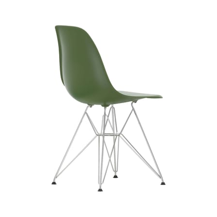 Chaise RE DSR - Eames Plastic Side Chair plastique vert / (1950) - Pieds chromés / Recyclé - Vitra