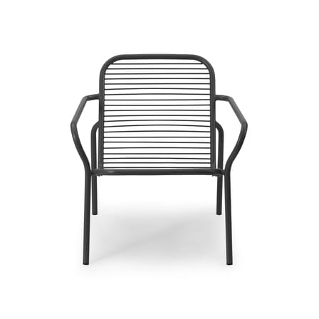 Fauteuil bas empilable Vig Lounge métal noir - Normann Copenhagen