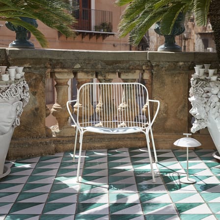 Fauteuil bas HiRay métal blanc - Kartell