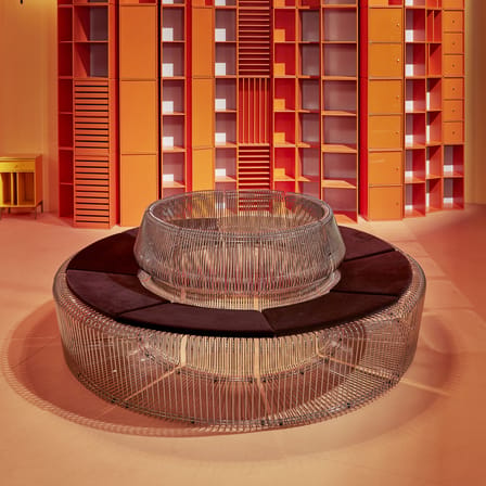 Fauteuil Pantonova Concave métal argent / Verner Panton, 1971 - MONTANA