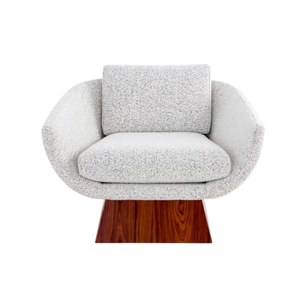 Fauteuil rembourré Rosewood Beaumont tissu gris - Jonathan Adler