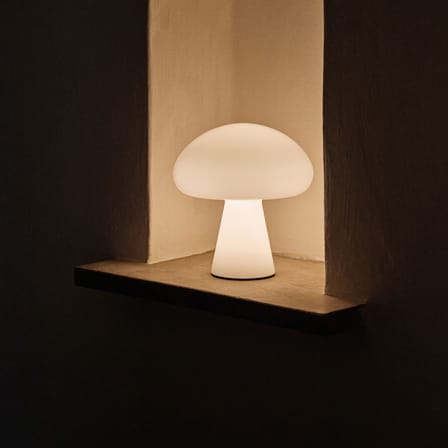 Lampe extérieur sans fil rechargeable Obello LED verre blanc / Bill Curry, 1971 - Gubi