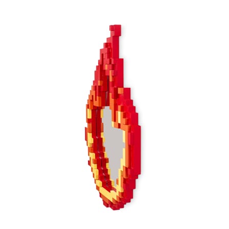 Miroir mural Pixel - Flame bois rouge / 49,5 x 70,5 cm - Seletti