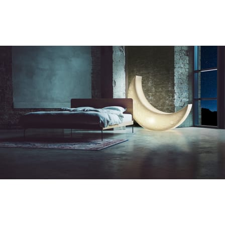 Outdoor-Stehleuchte My Moon plastikmaterial weiß / Leuchtender Schaukelstuhl - L 152 cm / Innen- und Außenbereich - Seletti
