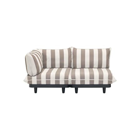 Canapé de jardin 2 places Paletti set tissu marron / Accoudoir gauche - L 190 cm - Fatboy