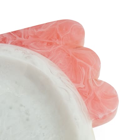 Plateau Mustique Scallop blanc / Vide-poches - 42 x 21 cm / Acrylique - Jonathan Adler