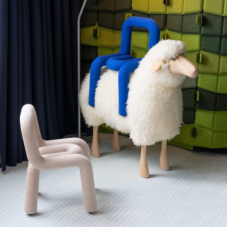 Sedia per bambino Mini Bold tessuto blu / Imbottita - Moustache