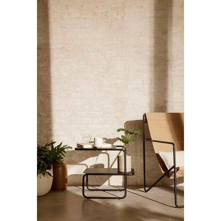 Tavolino d'appoggio Level metallo nero / 55 x 35 x H 45 cm - Ferm Living