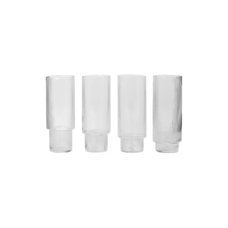 Set de 4 verres long drink Ripple / Ø 7 x H 14 cm (30 cl) - Ferm Living