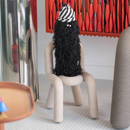 Mini Bold Children's chair textile beige / Padded - Moustache