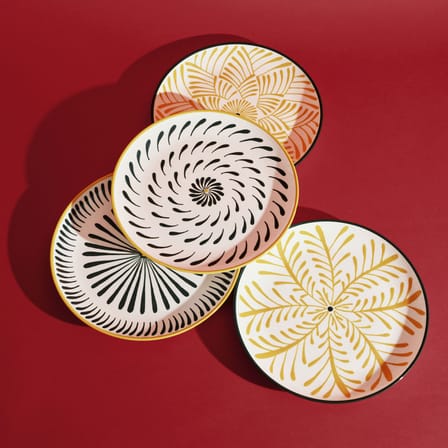 Bazaar Dessert plate ceramic yellow / Set of 4 - Ø 21 cm - Serax