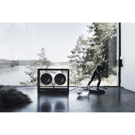 Enceinte Small verre noir / L 26 x H 20 cm - Verre trempé - Transparent Speaker