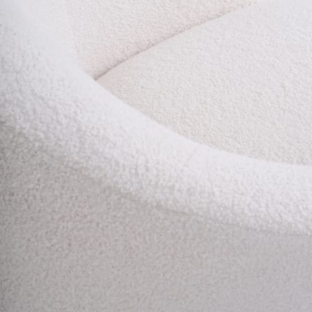 Fauteuil pivotant Bozzolo tissu blanc beige / Moyen modèle - L 75 cm / Laine bouclette - Maison Sarah Lavoine
