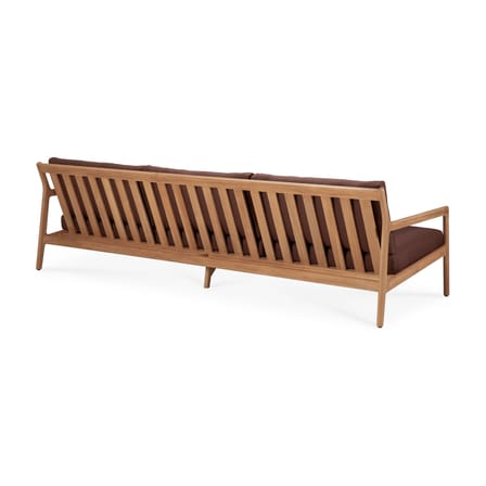 Divano da giardino a 3 posti Jack Outdoor tessuto legno rosso / L 265 cm - Teck - Ethnicraft