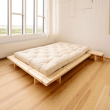 Lit double Japan bois naturel / Pour matelas 160 x 200 cm - KARUP