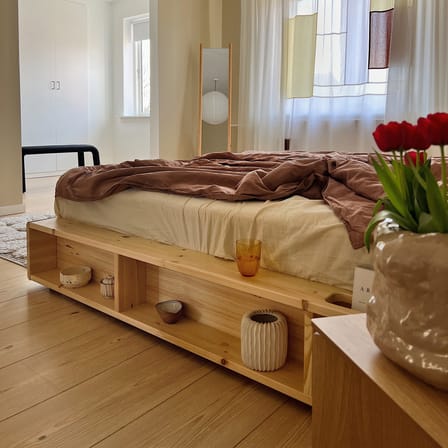 Lit double Ziggy / Pour matelas 160 x 200 cm - Rangements intégrés - KARUP DESIGN