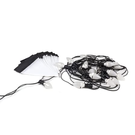 Sagra LED Outdoor luminous garland textile white black LED - Seletti