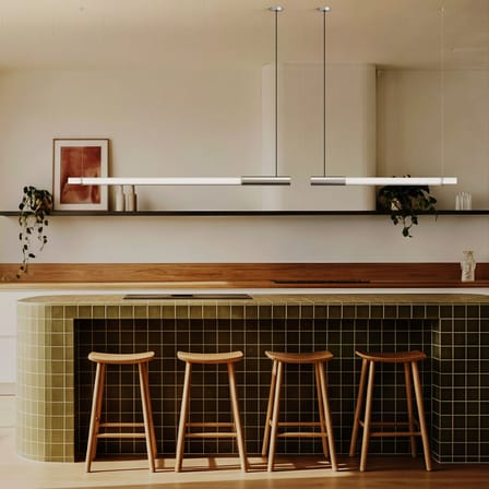 In Fine LED Pendant glass silver / L 105 cm - DCW éditions