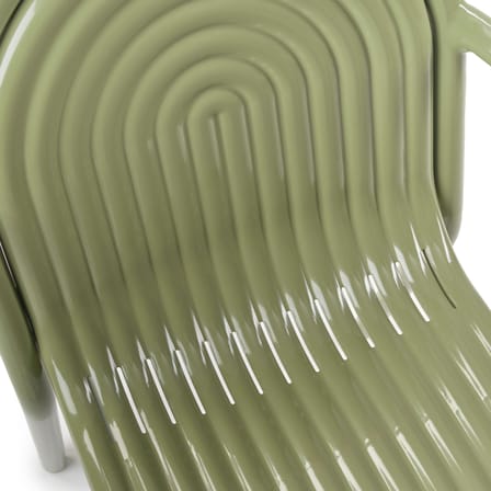 Stapelbarer Sessel Groove metall grün - Tom Dixon