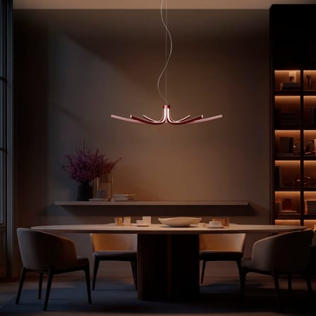 Suspension Asteria LED métal rouge / Ø 105 cm - Foscarini