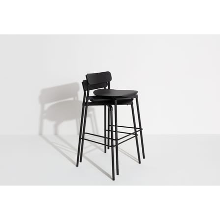 Tabouret haut empilable Fromme métal noir / H 75 cm - Aluminium - Petite Friture