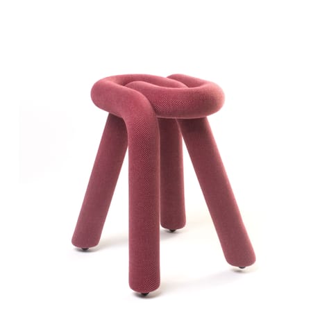 Tabouret rembourré Bold tissu rouge - Moustache