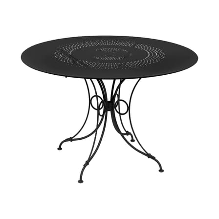 Tavolo rotondo 1900 metallo nero / Ø 117 cm - Foro per ombrellone / 8 persone - Fermob