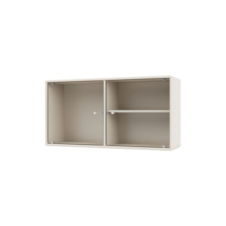Rangement mural Ripple I bois blanc / Vitrine - L 69,6 x P 20 x H 35,4 cm / Verre ondulé - MONTANA