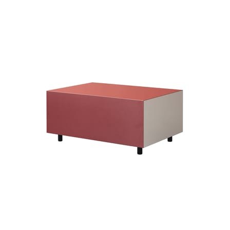 Table basse Bloc Small bois rouge / 1 tiroir - 64 x 45 cm- Modèle d'exposition - Established & Sons