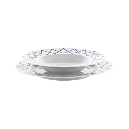 Set 4 assiettes creuses La Bella Tavola -  céramique blanc / Ettore Sottsass - Alessi