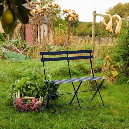 Banquette Bistro métal vert / Pliante - 2 places / L 88 cm - Fermob