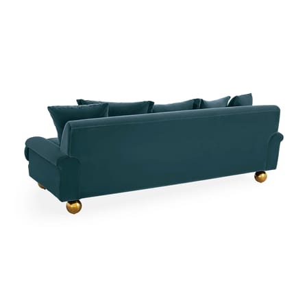 Canapé droit Greenwich bleu / L 220 cm - Velours - Jonathan Adler