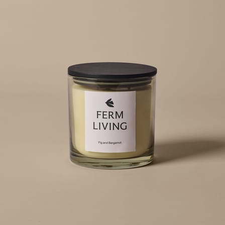 Candela profumata Vitto vetro bianco / Limone Bergamotto - H 12 cm - Ferm Living