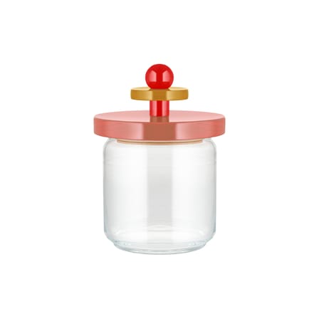 Contenitore ermetico Twergi vetro legno rosa / 75cl - Di Ettore Sottsass / Collezione Alessi 100 Values - Alessi